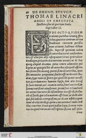 Thomae Linacri: Angli de emendata structura, siue de partium Enallage, Liber II.