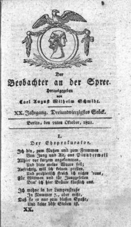 43. Stueck, 22. Oktober 1821