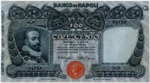 Geldschein, 100 Lire, 10.11.1908