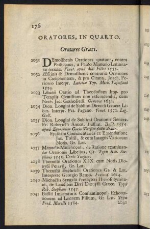 176-214, Oratores in Quarto - Poetae, in Quarto