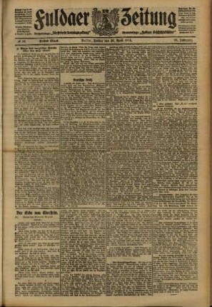 Erste Ausgabe vom Freitag, den 28. April 1911.
