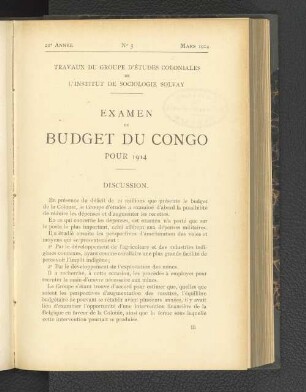 Examen Du Bidget Du Congo.