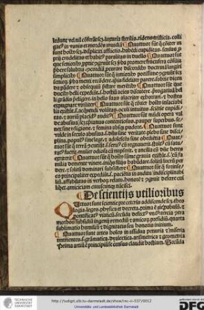 De scientiis utilioribus.