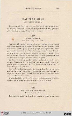 Chapitre dixième: Monuments divers