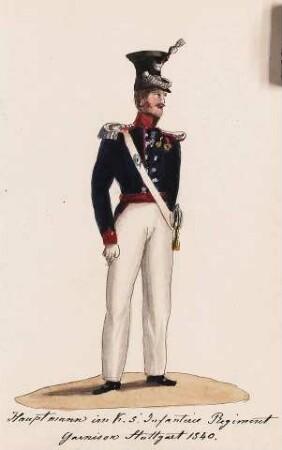 'Hauptmann im K(öniglichen) 5.Infanterie Regiment, Garnison Stuttgart 1840'
