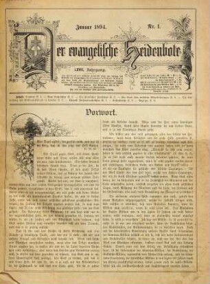 Der Evangelische Heidenbote : Monatsblatt der Evangelischen Missionsgesellschaft in Basel. 67. 1894