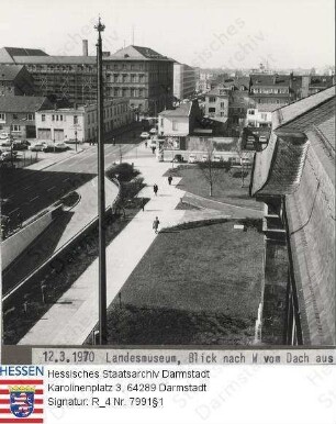 Darmstadt, Staatsbauamt / Bild 1 bis 3: Blick vom Turm des Landesmuseums