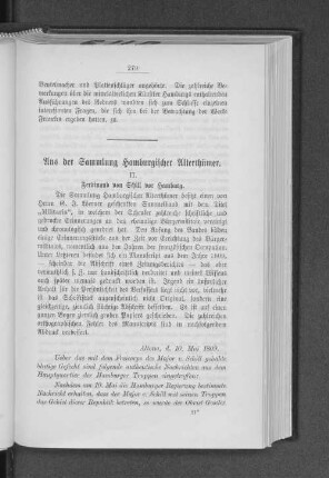 Aus der Sammlung Hamburgischer Alterthümer.