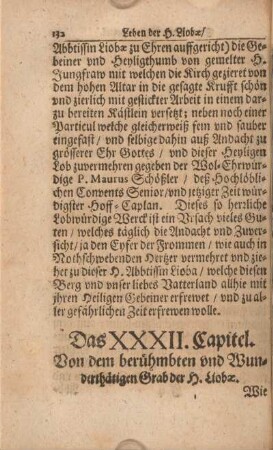 Das XXXII. Capitel. Von dem berühmbten und wunderthätigen Grab der h. Lioba.