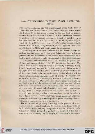 Egypt Exploration Fund : Thucydides papyrus from Oxyrynchus