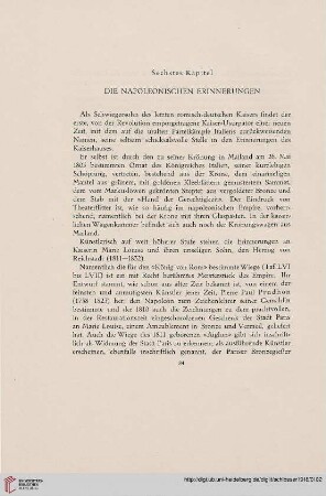 Sechstes Kapitel. Die napoleonischen Erinnerungen