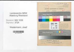 Entnazifizierung Josef Westermann , geb. 24.04.1898 (Lokfuehrer)