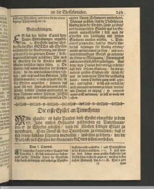 Die erste Epistel Timotheum.