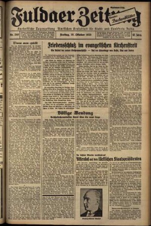 Ausgabe vom Freitag, den 18. Oktober 1935.