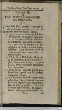 Caput II. De Fine Historiae Philosophicae Sinensium