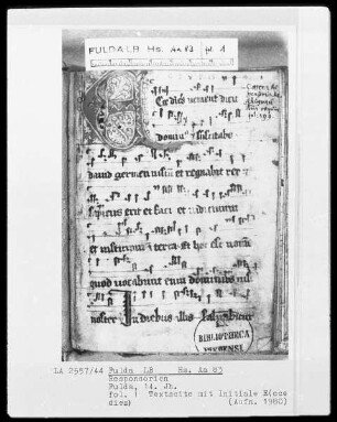 Responsorien — Initiale E (ecce dies), Folio 1recto