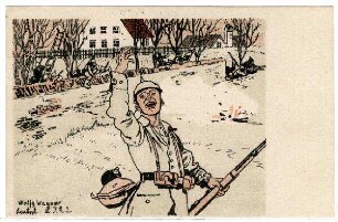 "Der Hias", ein feldgraues Spiel in 3 Akten, aufgeführt von Feldgrauen zu Gunsten des Kriegs-Liebesdienstes. "Sturm auf Schloß Mon Plaisir": Sturm über die Mauer