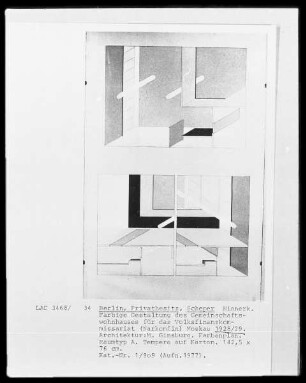 Farbige Gestaltung des Gemeinschaftswohnhauses für das Volksfinanzkommissariat (Narkonfin) Moskau, Farbenplan