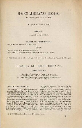 Histoire parlémentaire de la Belgique, 2,4. 2me Série : 1880 - 1890 : [Session ordinaire de 1883 - 1884]