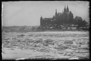 Meißen. Albrechtsburg u. Dom - Zugefrorene Elbe i. Winter