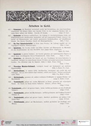 Arbeiten in Gold (Nr. 621-640)