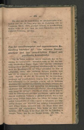 VI. Von der zweckmässigsten und angemessensten Behandlung ...