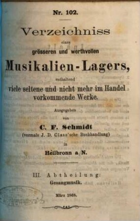 Catalog. 102. 1868