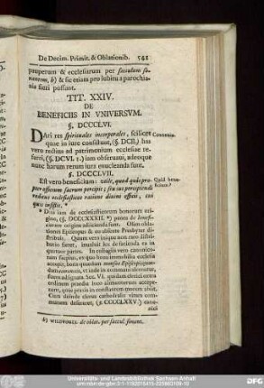 Tit. XXIV. De Beneficiis In Universum.