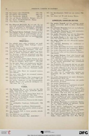 Juweelen, goud en zilver (Nr. 457-509)