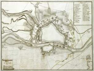 WHK 23 Österreichischer Sukzessionskrieg 1740-1748 bis zum Aachener Frieden: Plan der Belagerung von Maastricht durch französische Truppen, 15. April bis 7. Mai 1748
