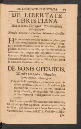 De Bonis Operibus