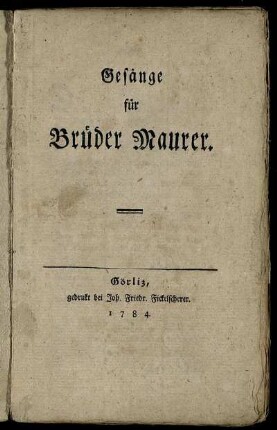 Gesänge für Brüder Maurer