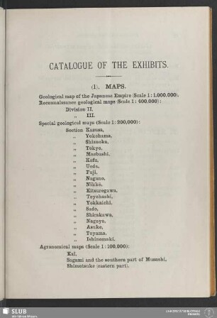 Catalogue of the exhibits