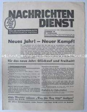 Mitteilungsblatt für Funktionäre des Zentralverbandes der Angestellten "Nachrichtendienst"