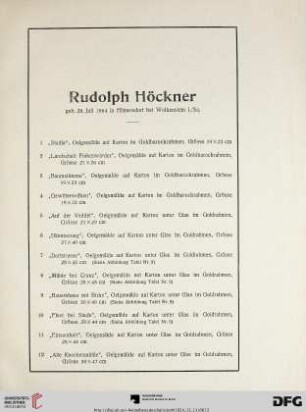 Rudolph Höckner (Nr. 1-47a)