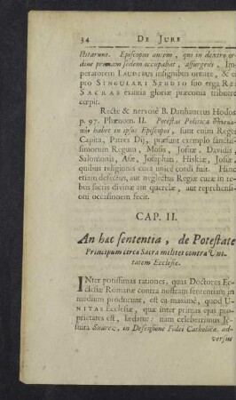 Cap. II. An haec sententia