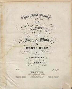 Les trois graces : op. 68, No. 2. Cavatine de Semiramis de Rossini : Variée Pour Le Piano