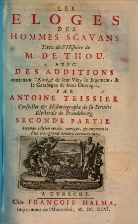 Les Eloges Des Hommes Scavans, Seconde Partie