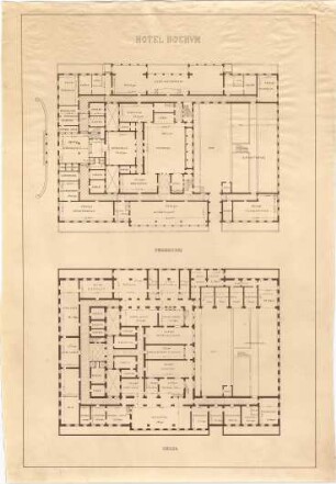 Billing, Hermann; Bochum (Nordrhein-Westfalen); Hotel Bochum - Grundriss EG; Grundriss Keller