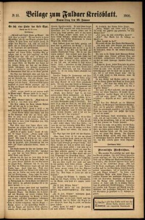 Zweite Ausgabe vom Donnerstag, den 25. Januar 1900.