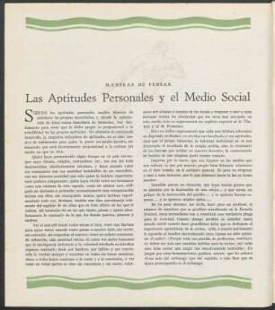 Maneras de Pensar - Las Aptitudes Personales y el Medio Social