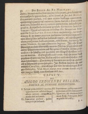 Caput V. De Modo Indicendi Bellum, Pariter Ac Personis Indicentibus.