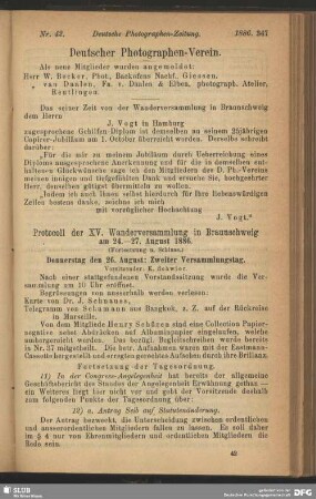 Protocoll der XV. Wanderversammlung in Braunschweig