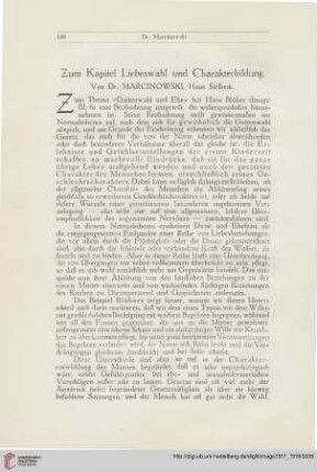 5: Zum Kapitel Liebeswahl und Charakterbildung