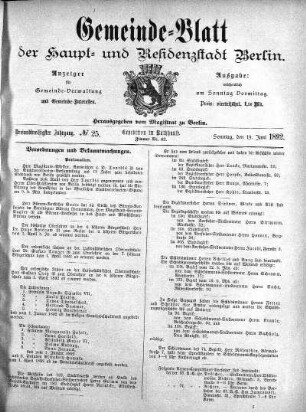 1892,25: No. 25, 19. Juni 1892