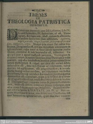 Theses Ex Theologia Patristica Depromptae