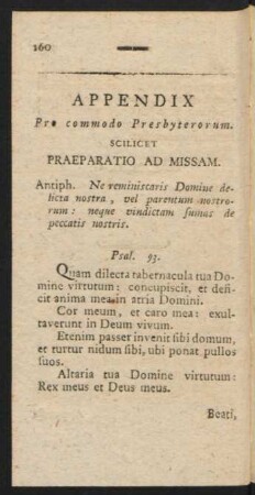 Appendix Pro commodo Presbyterorum.