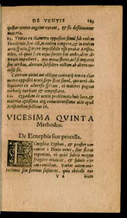 Vicesima Quinta Methodus. De Ecnephia sive procella.
