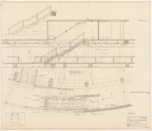 Schauspielhaus, Wuppertal: Treppenanlage: Schnitte, Grundriss 1:20