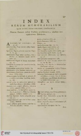 Index Rerum Memorabilium
